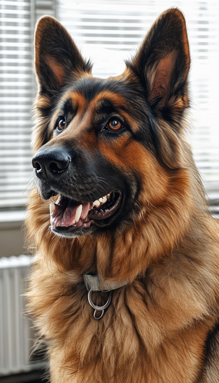 Friendly German Shepherd Dog Close-Up Portrait Mobile Wallpaper