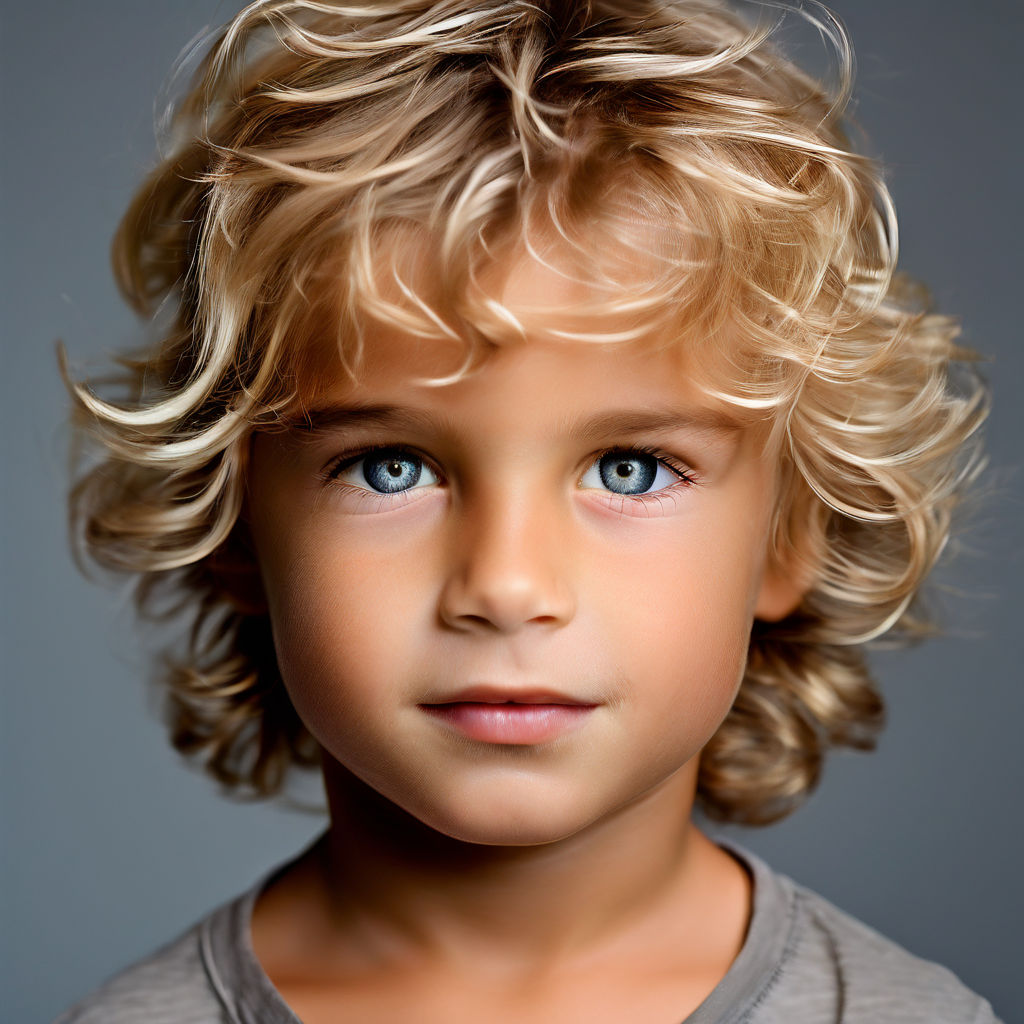 a curly blonde hair 4 year old boy