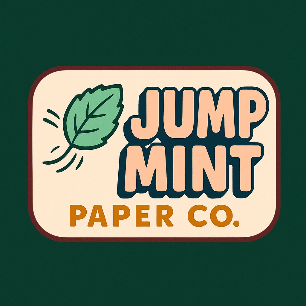 Retro JUMP MINT Logo with Mint Leaf and Vintage Feel