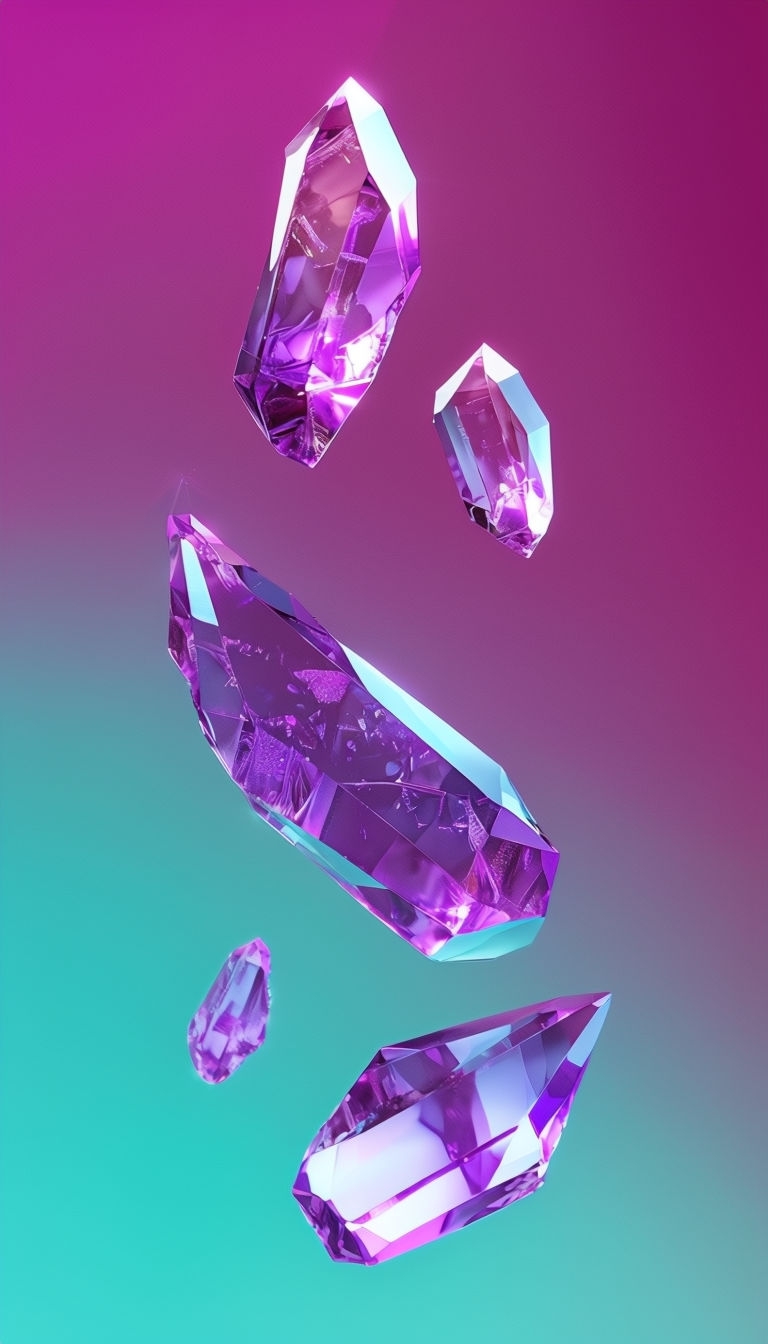 Ethereal Abstract Crystalline Shards Wallpaper with Vibrant Gradients