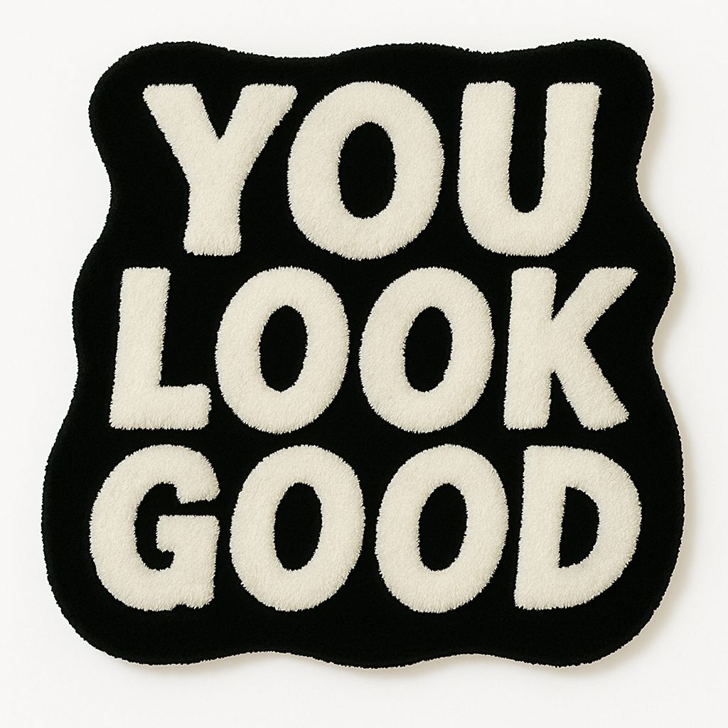 Textured Embroidered 'You Look Good' Patch Design Mug