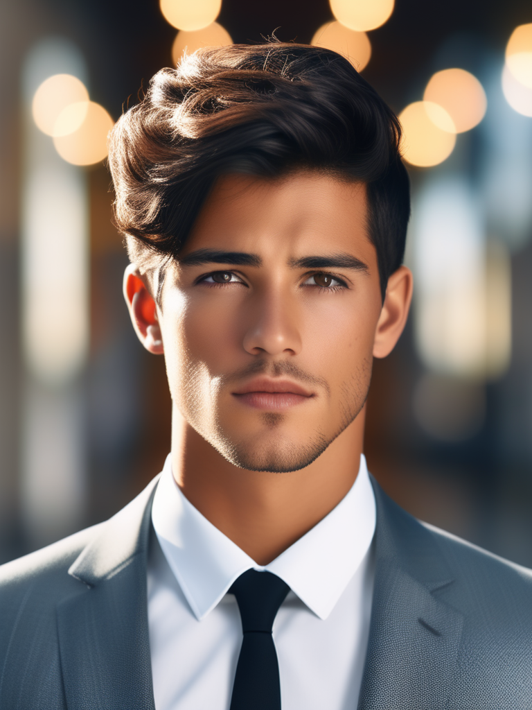 4k ultra realistic profile photo of a young man slim looking... by ...