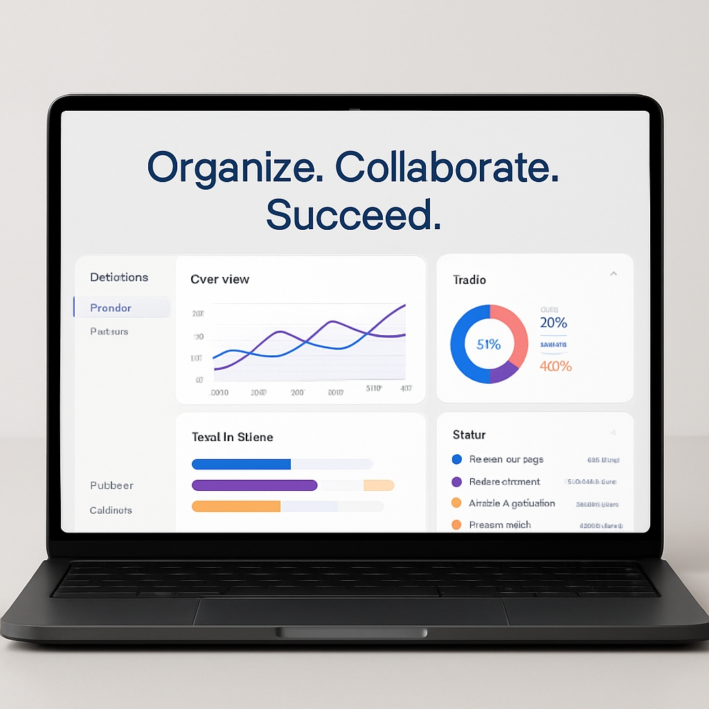 Modern Business Dashboard on MacBook Pro Illustration Ads