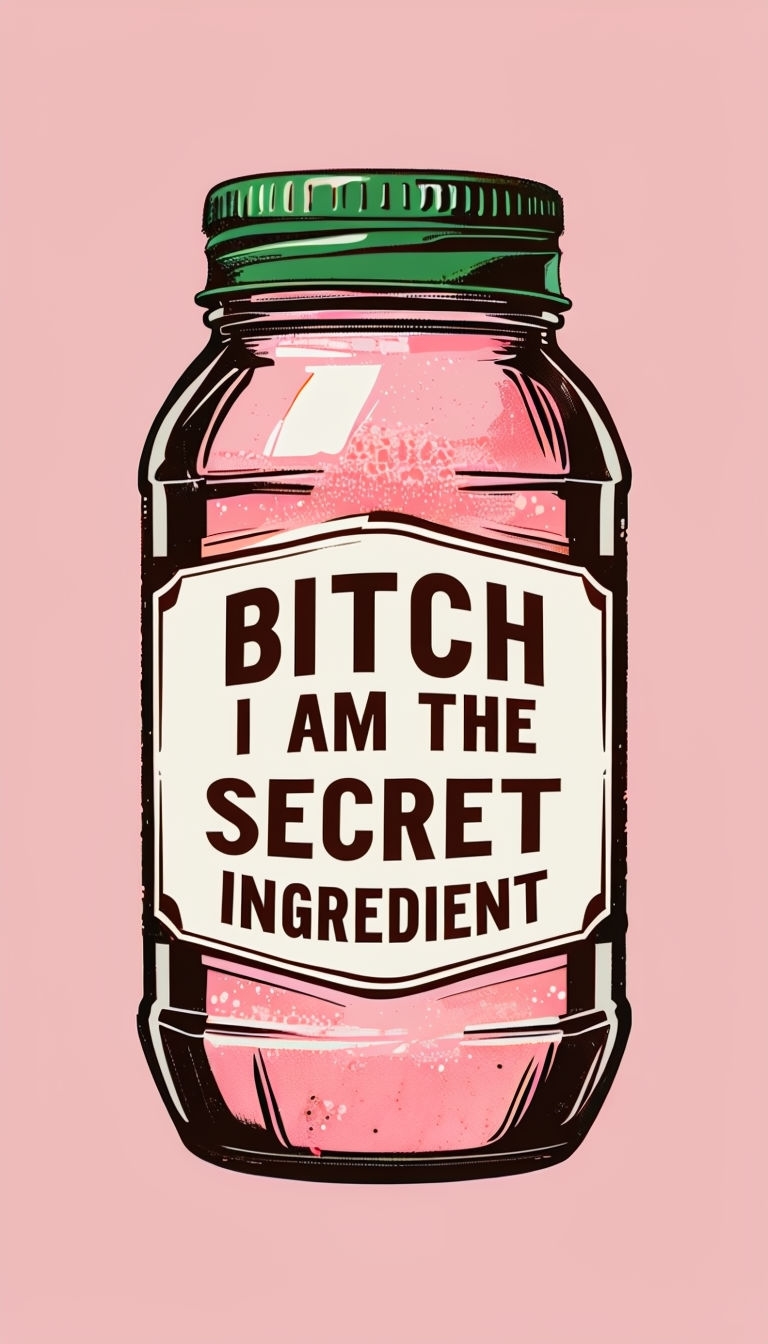 Stylized Pink Seasoning Jar with Bold Text T-Shirt