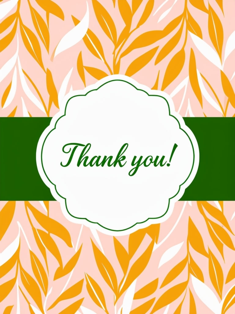 Elegant Modern Thank You Card with Scalloped Frame Design Event Sign