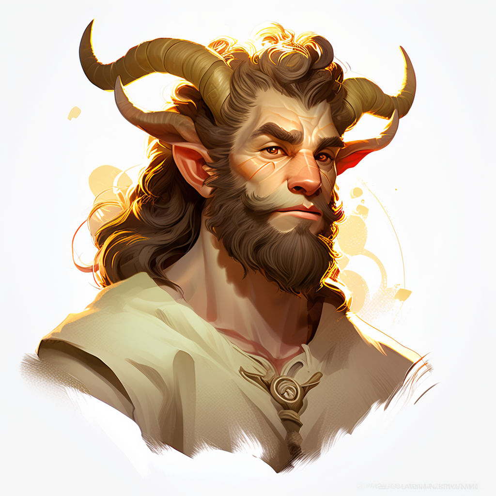 Dnd character portrait of satyr faun warlock. by Grant Ficek - Playground