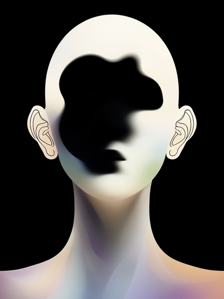 Abstract Surrealist Humanoid Figure Art with Ethereal Gradients