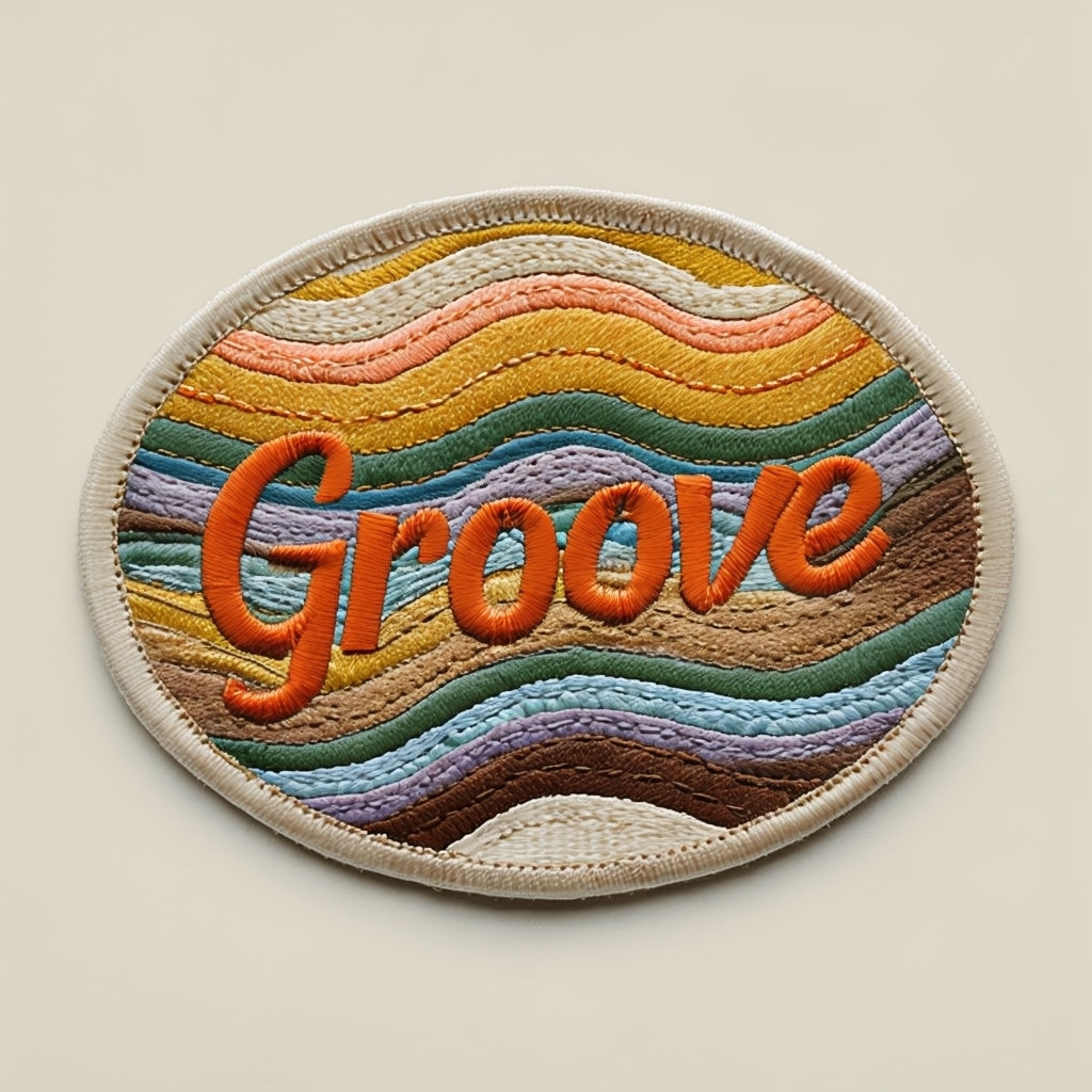 Vintage Embroidered Groove Patch Design for Hats