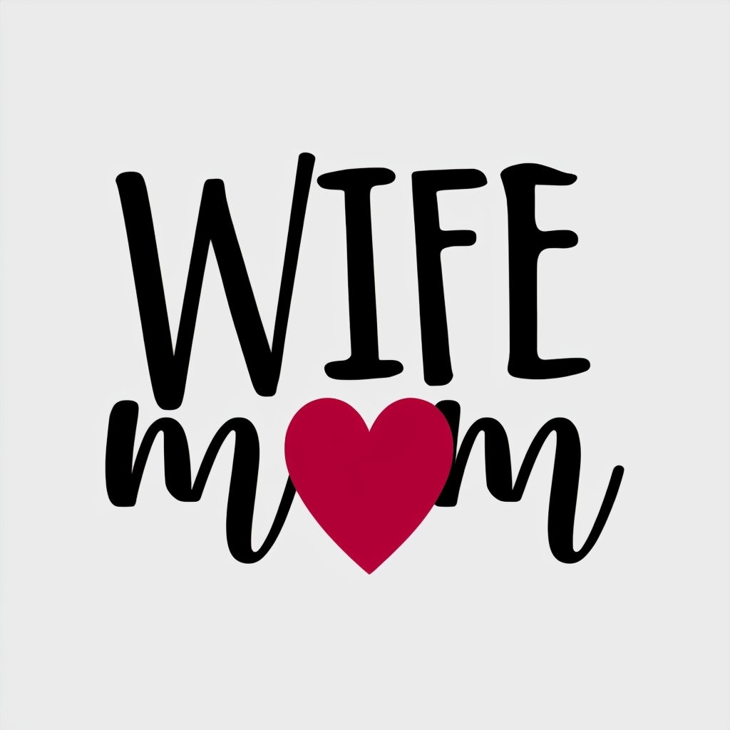 Modern Minimalist Wife m*m Text Design with Heart Mug