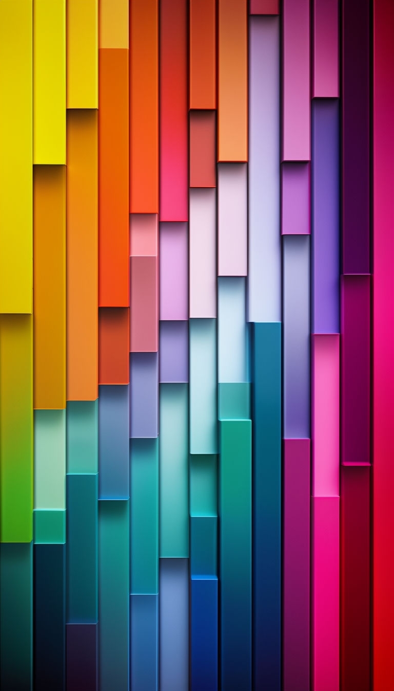 Vibrant Colorful Geometric Blocks Abstract Mobile Wallpaper