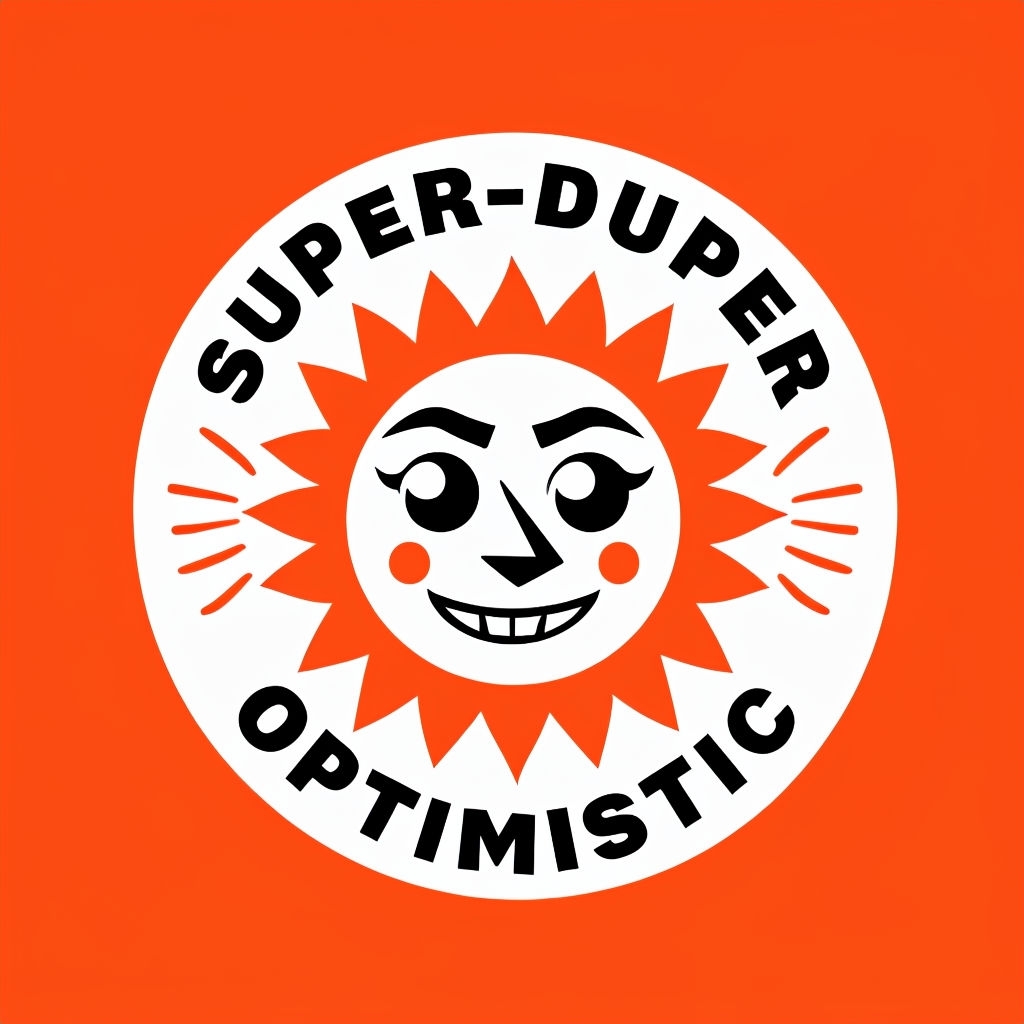 Vibrant Retro Super-Duper Optimistic Sun Face T-Shirt