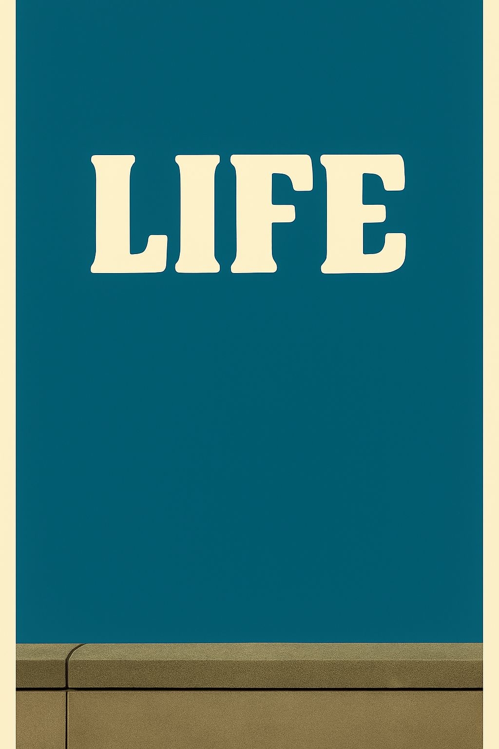 Modern Minimalist LIFE Typography Design Against Teal Background Poster