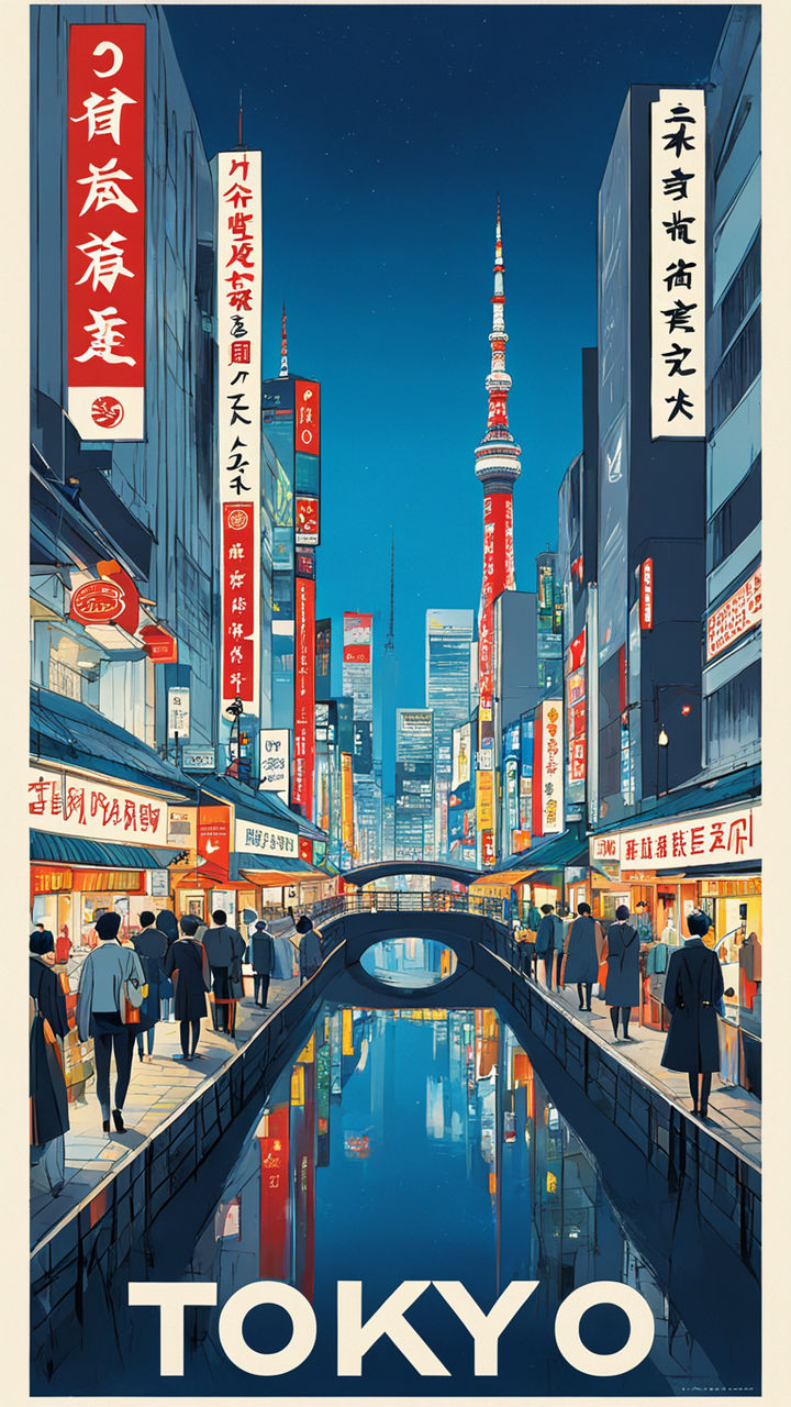 Illustrated poster for the city of (Tokyo) by Andrew Barber - Playground