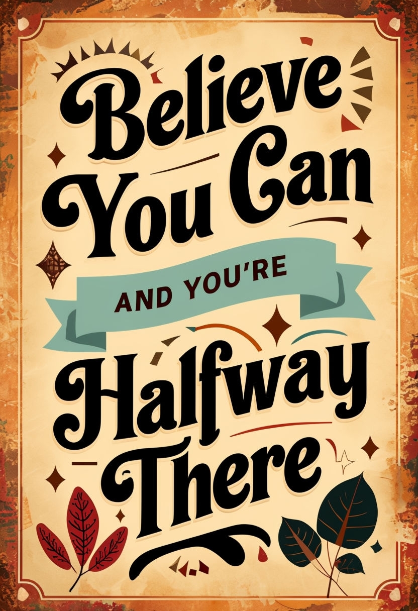 Believe You Can Motivational Vintage Design Poster