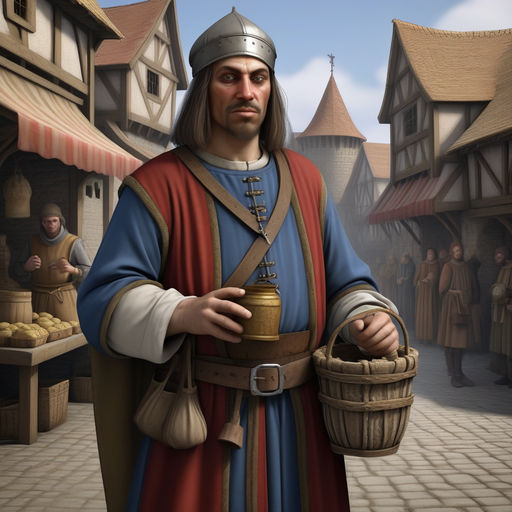 Medieval human merchant by Nathan Grammer - Playground