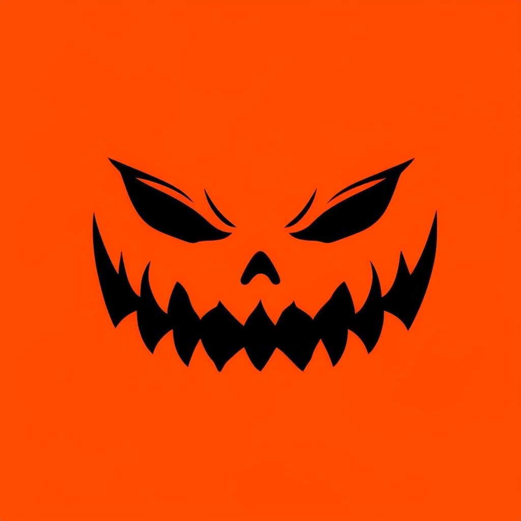 Sinister Jack-O'-Lantern Face Minimalist Halloween T-Shirt