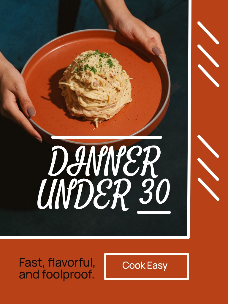 Creamy Alfredo Pasta Dinner Under 30 Promotion Instagram Post