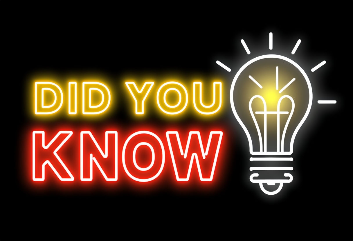 Neon 'Did You Know?' Sign with Lightbulb Icon Invite Design Cards & Invites