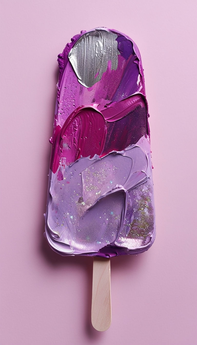 Vibrant Abstract Ice Cream Popsicle Art for Modern Decor Poster