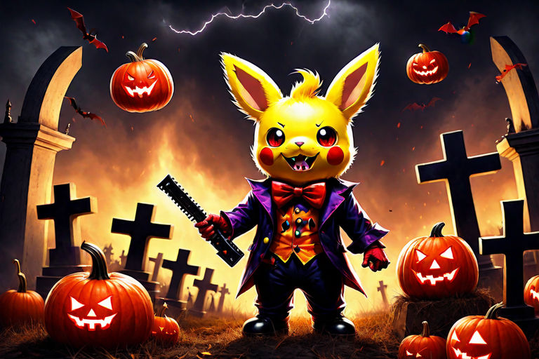 Evil demonic weird zombi vampire pikachu dresssed as a clown by Djedge ...