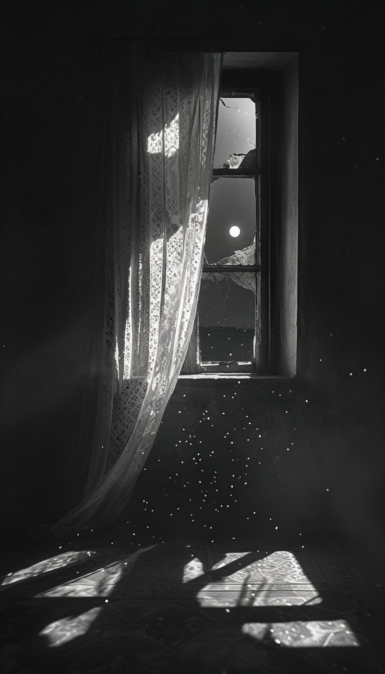 Eerie Black and White Window Shadows T-Shirt