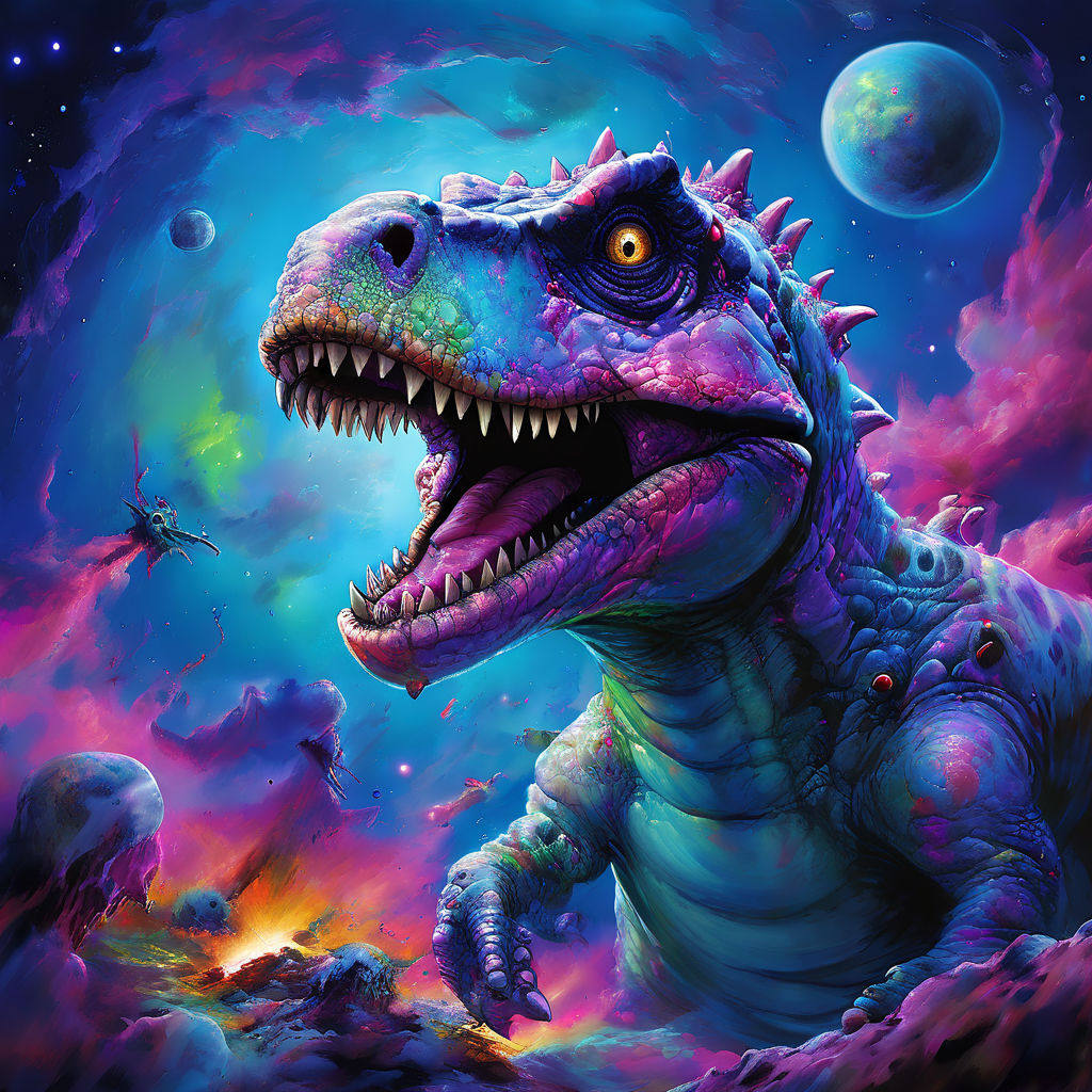 Cosmic horror of a barney the dinosaur by Becktro Friedman - Playground