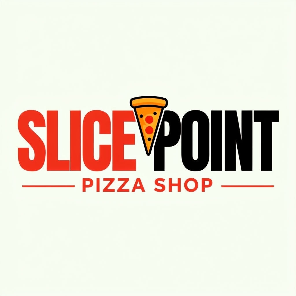 Bold and Energetic Slice Point Pizza Logo Design
