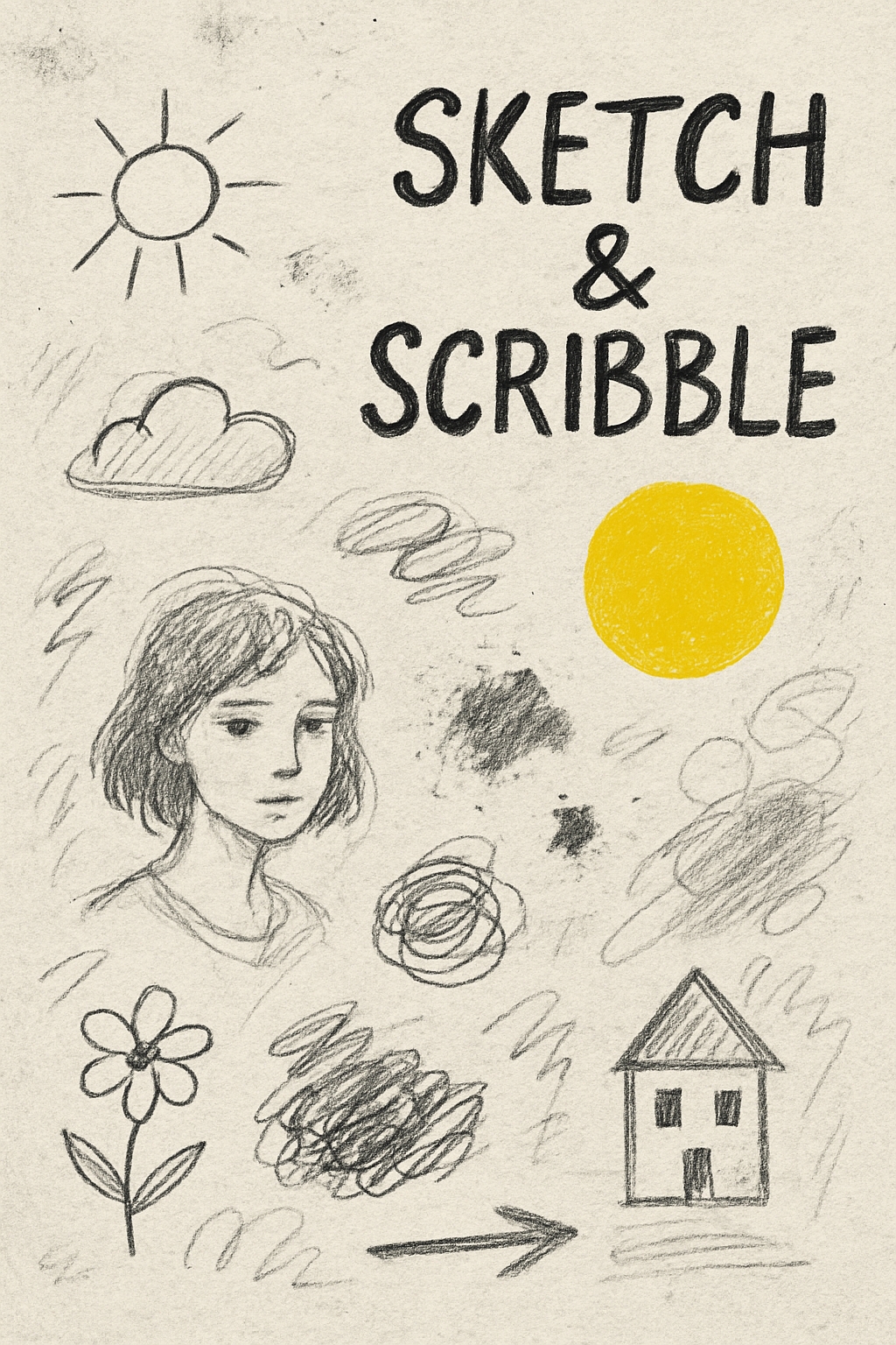 Artistic Hand-Drawn Sketch & Scribble EBook Cover Design