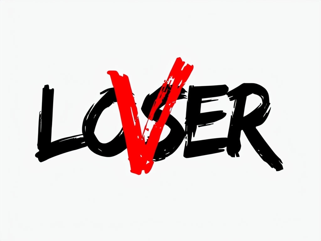 Bold Loser to Lover Typography Design T-Shirt