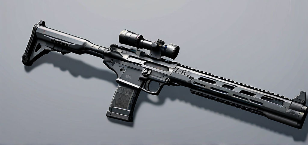 Realistic assault rifle side view with magazine electronic by Tim ...