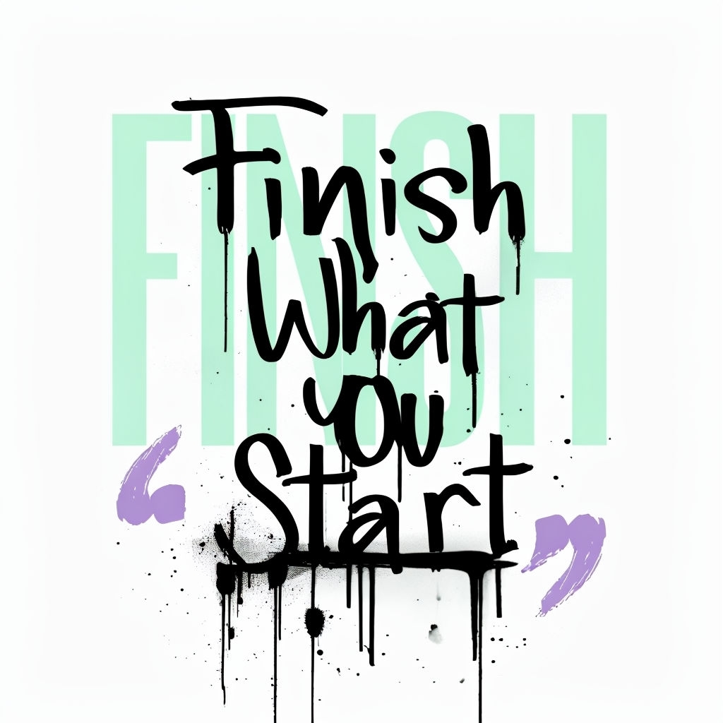 Finish What You Start Motivational Graffiti T-Shirt