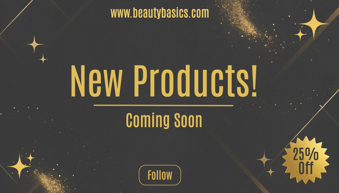 Elegant Promotional Banner for New Products with Gold Accents