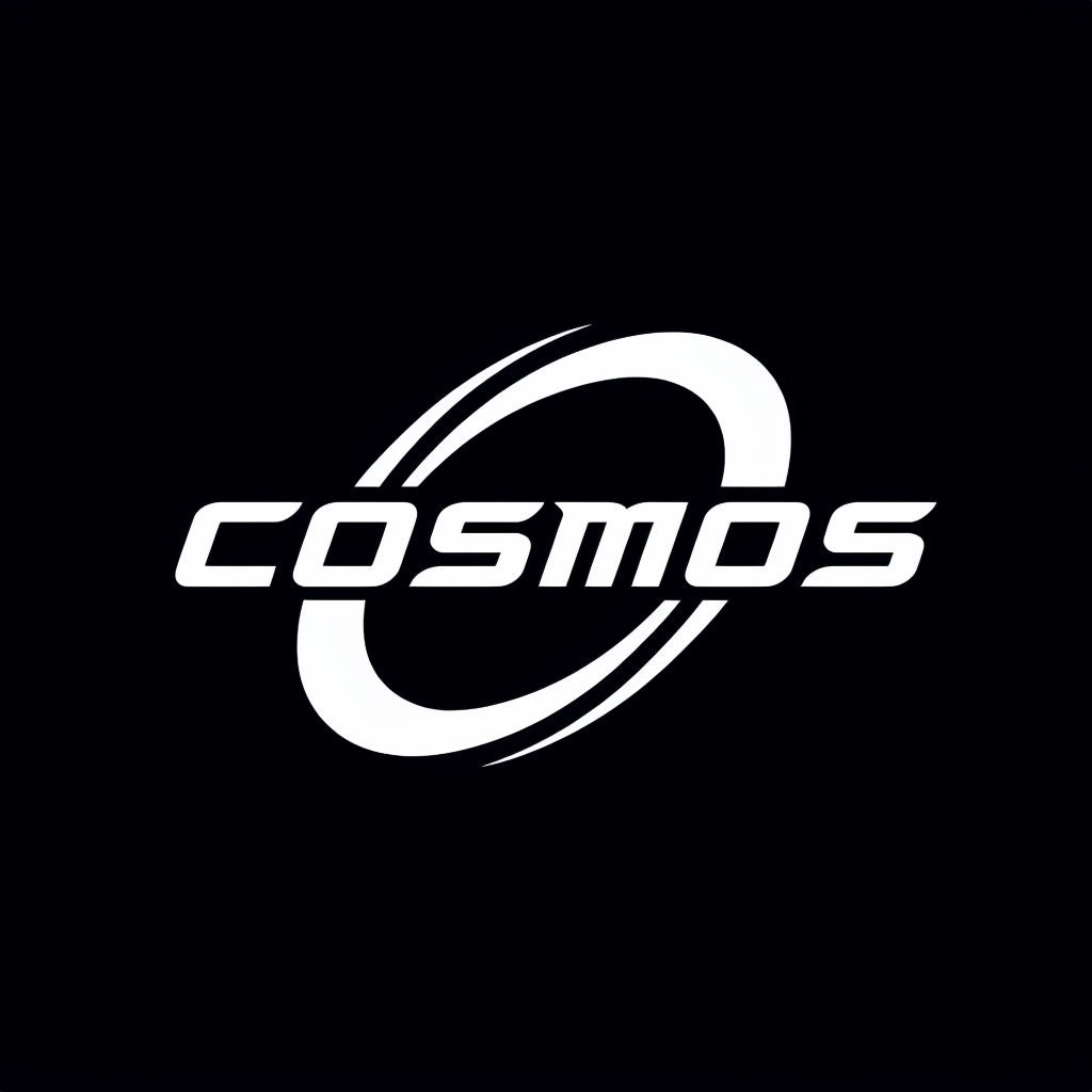 Minimalist COSMOS Logo Design with Dynamic Motion Graphic Hat