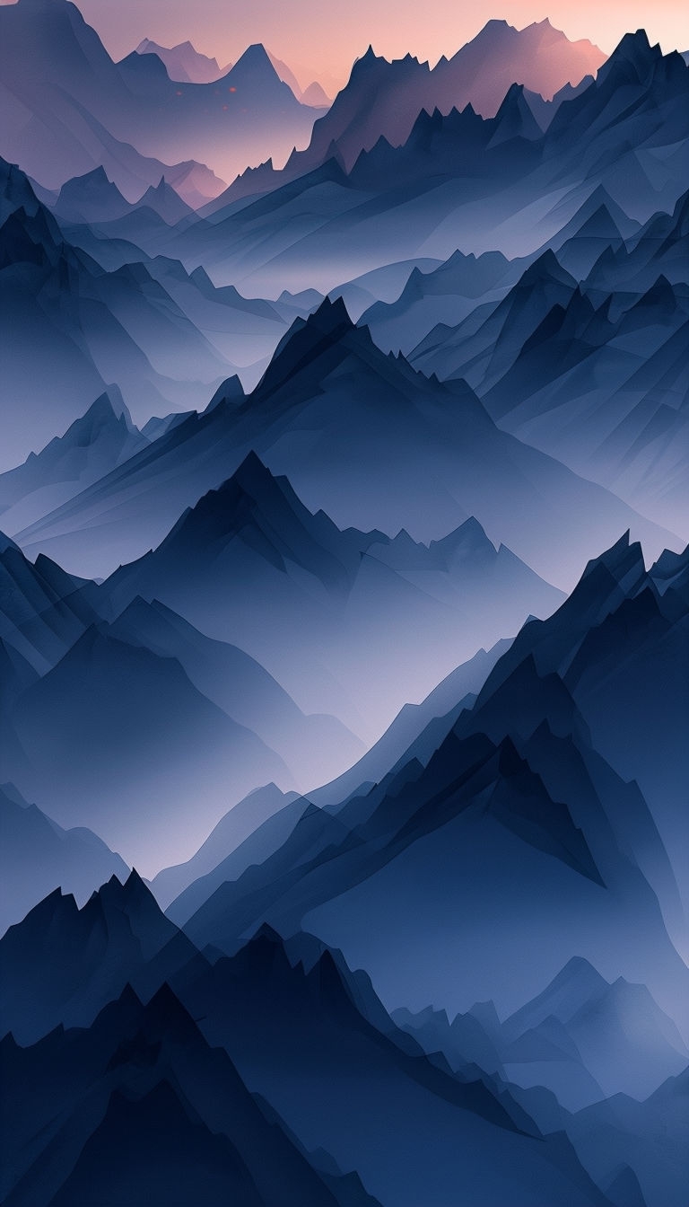 Majestic Abstract Mountain Landscape at Dawn Art - Playground