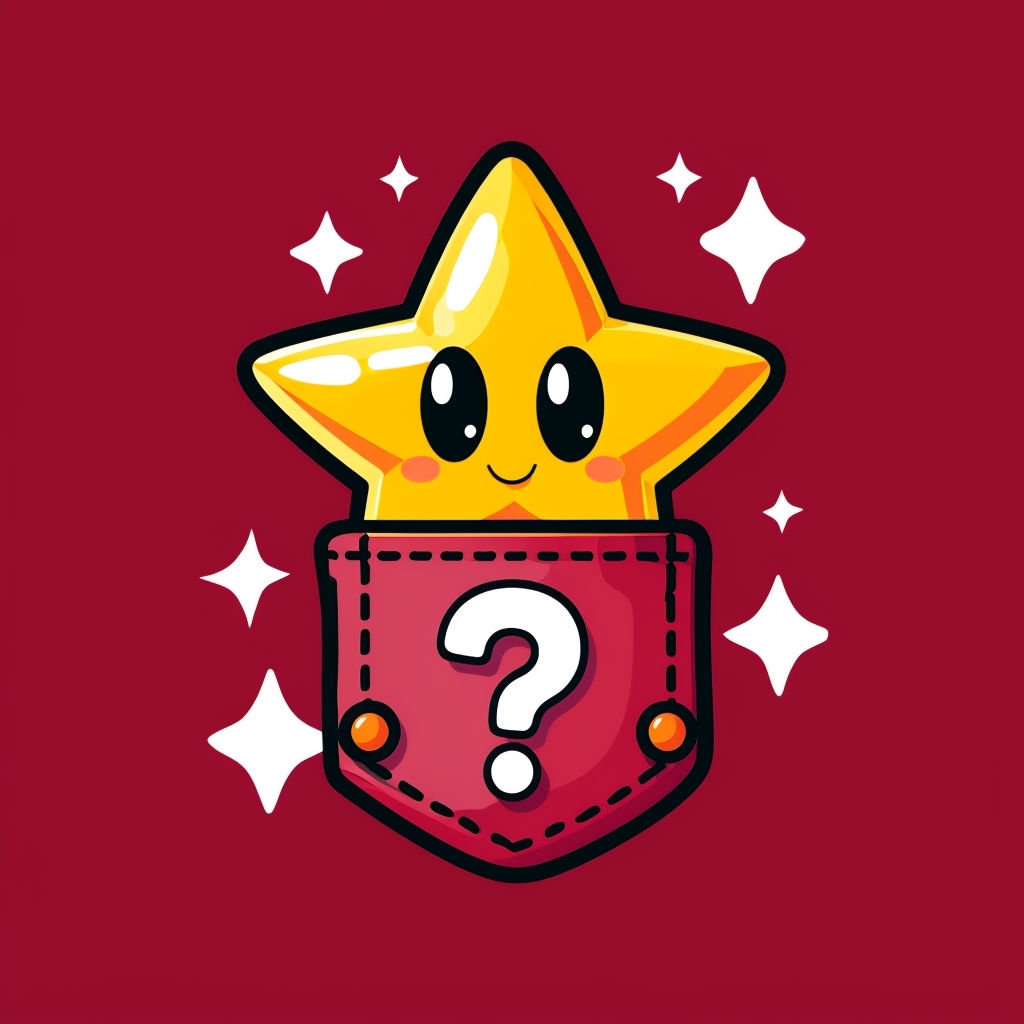 Vibrant Cartoon Star Character with Pocket Jacket Sticker