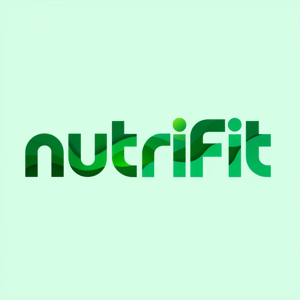Modern Gradient NutriFit Logo on Mint Green Background