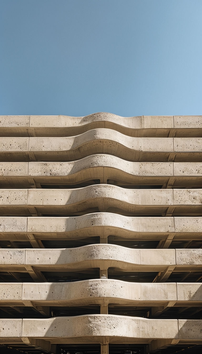 Architectural Photography of a Multi-Story Parking Garage Mobile Wallpaper