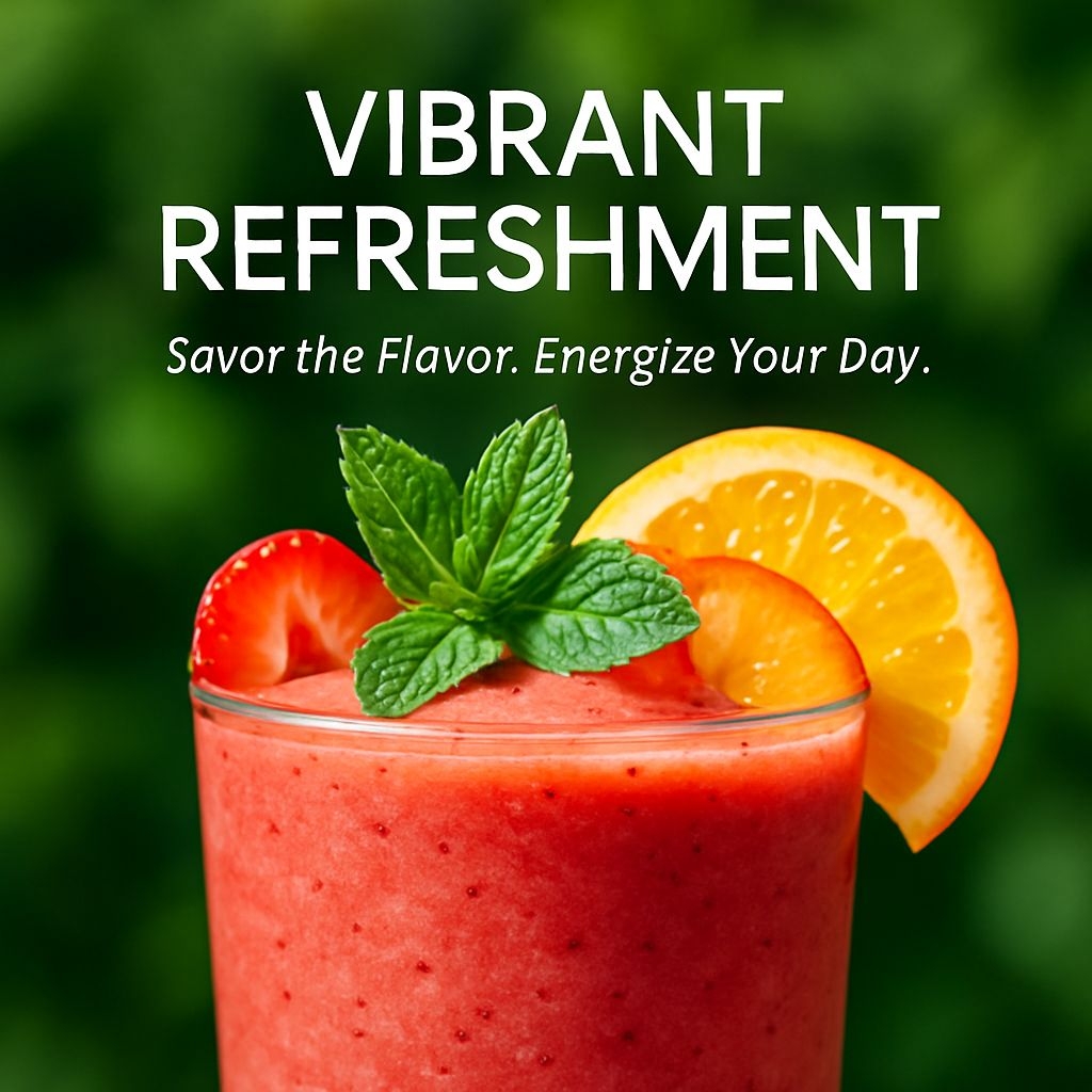Vibrant Fruit Smoothie Refreshment Promotional Advertisement Ads