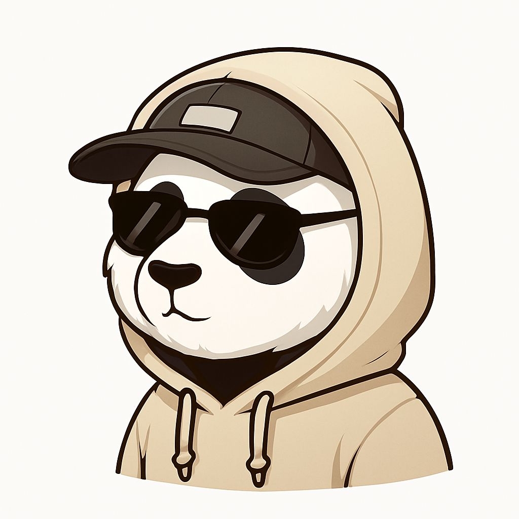 Cool Cartoon Panda Character in Sunglasses and Hoodie Sticker