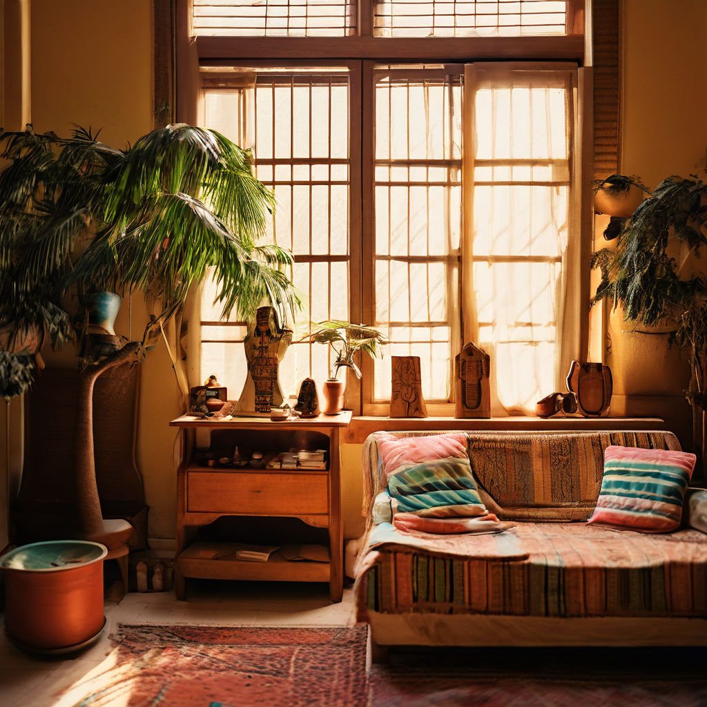 Egyptian living room in the 80s with Nightstand Next to the ... by ...