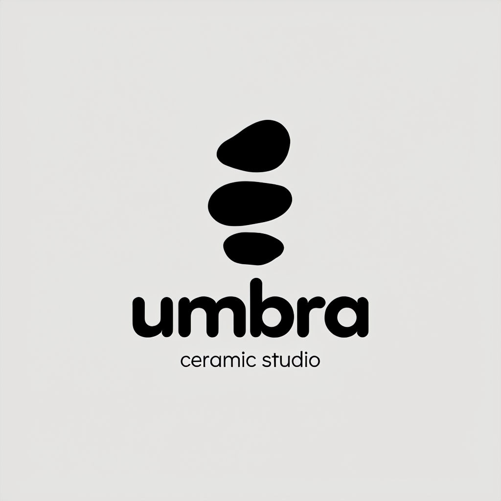 Minimalist Umbra Ceramic Studio Logo Design on Light Gray Background