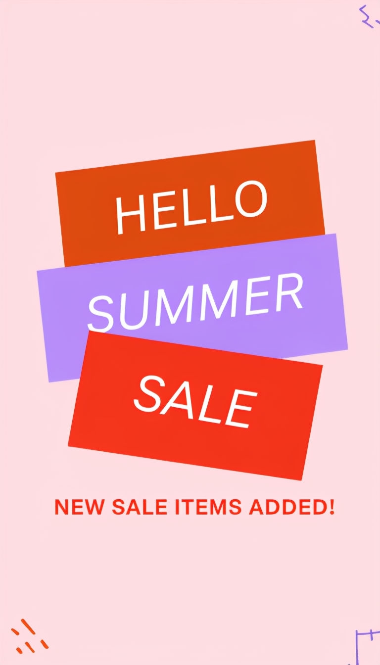 Colorful Minimalist Summer Sale Promotional Graphic Ads