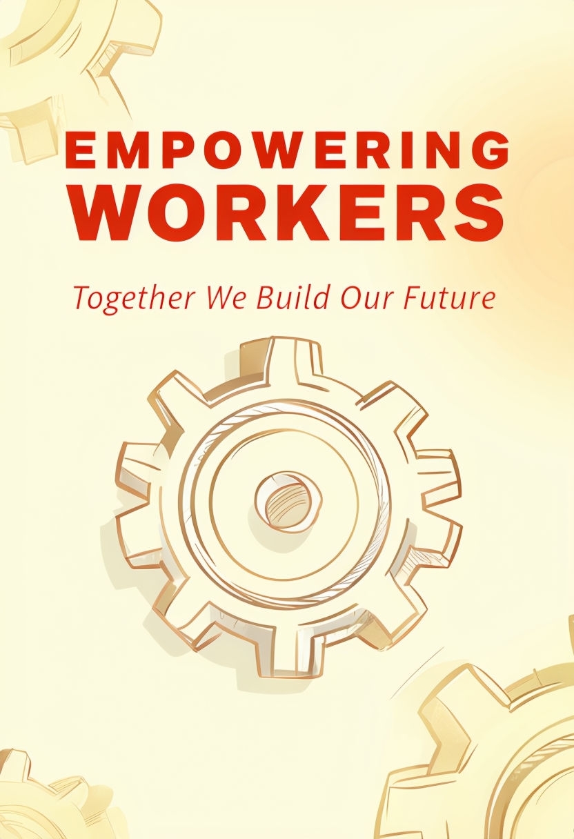 Empowering Workers Illustrated Gear Art Poster