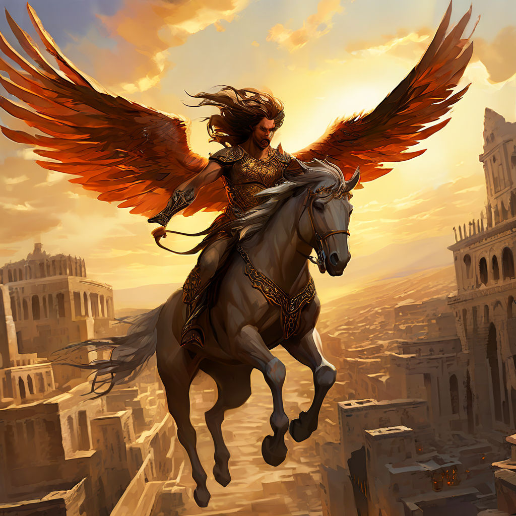 A majestic winged centaur in full gallop by Frank Morlock - Playground