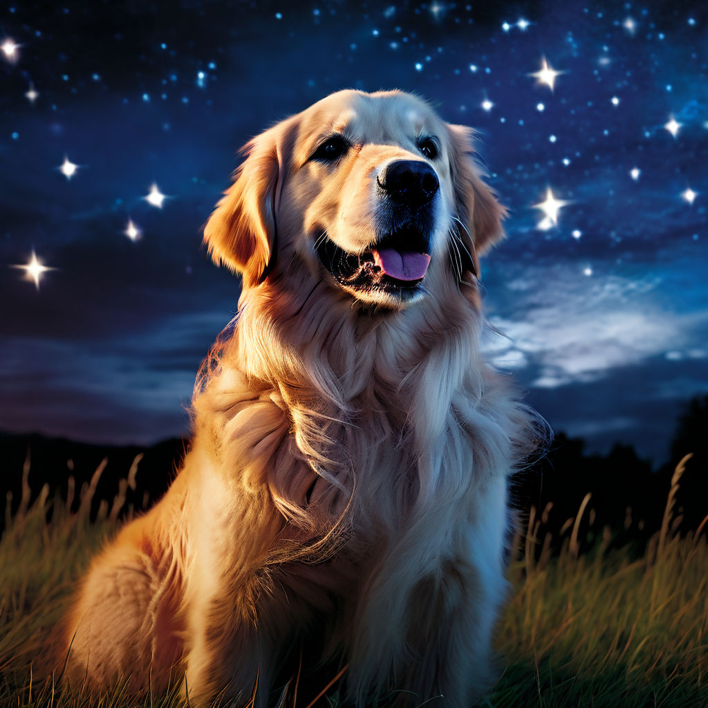 Golden retriever adorned with tricolor star by Manuela Mariano Soares