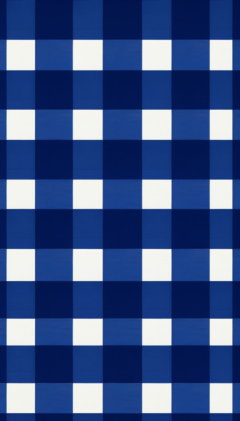 Navy Blue and White Checkered Pattern Modern Mobile Wallpaper