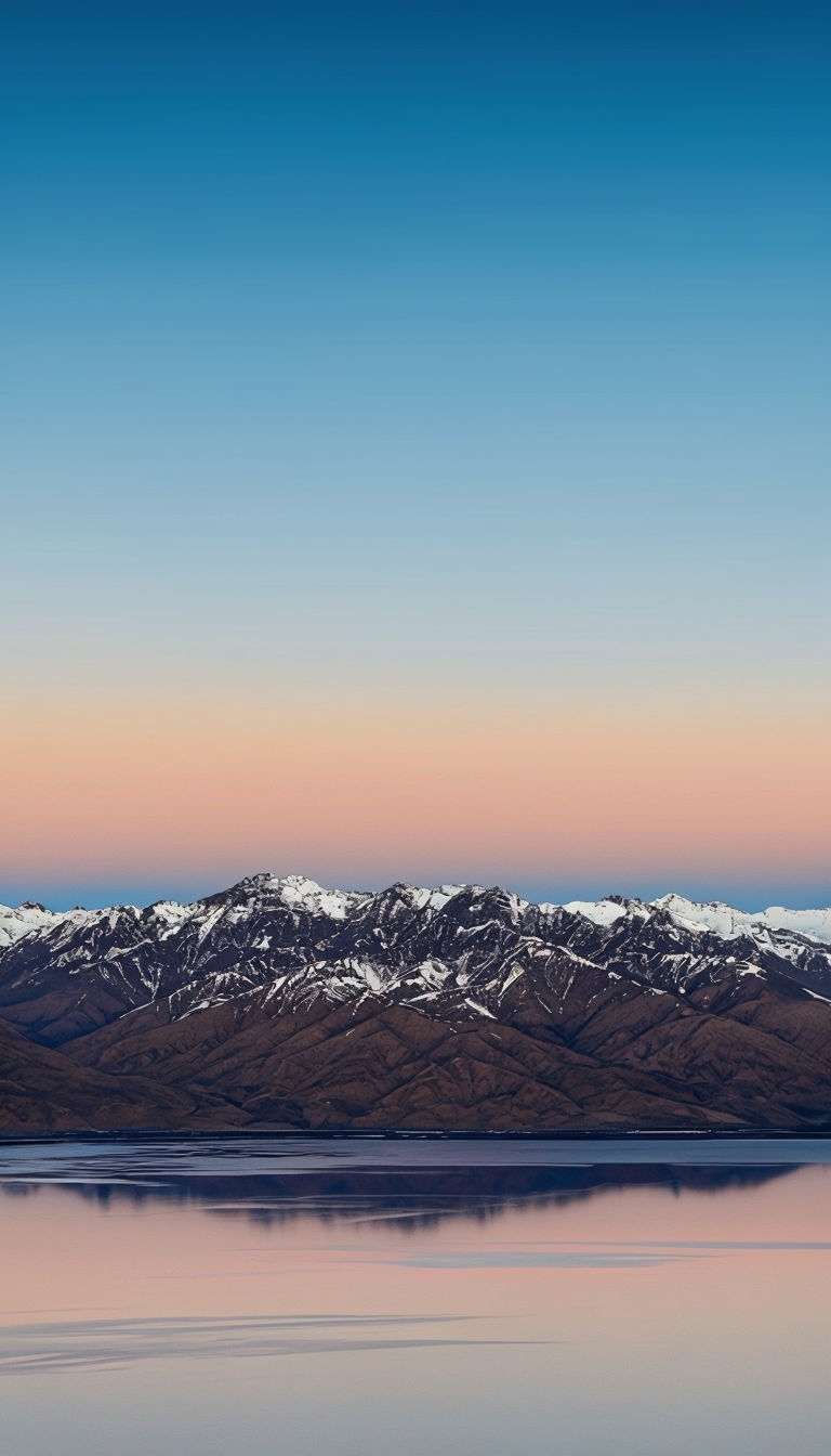 Serene Twilight Snow-Capped Mountains Reflection Mobile Wallpaper