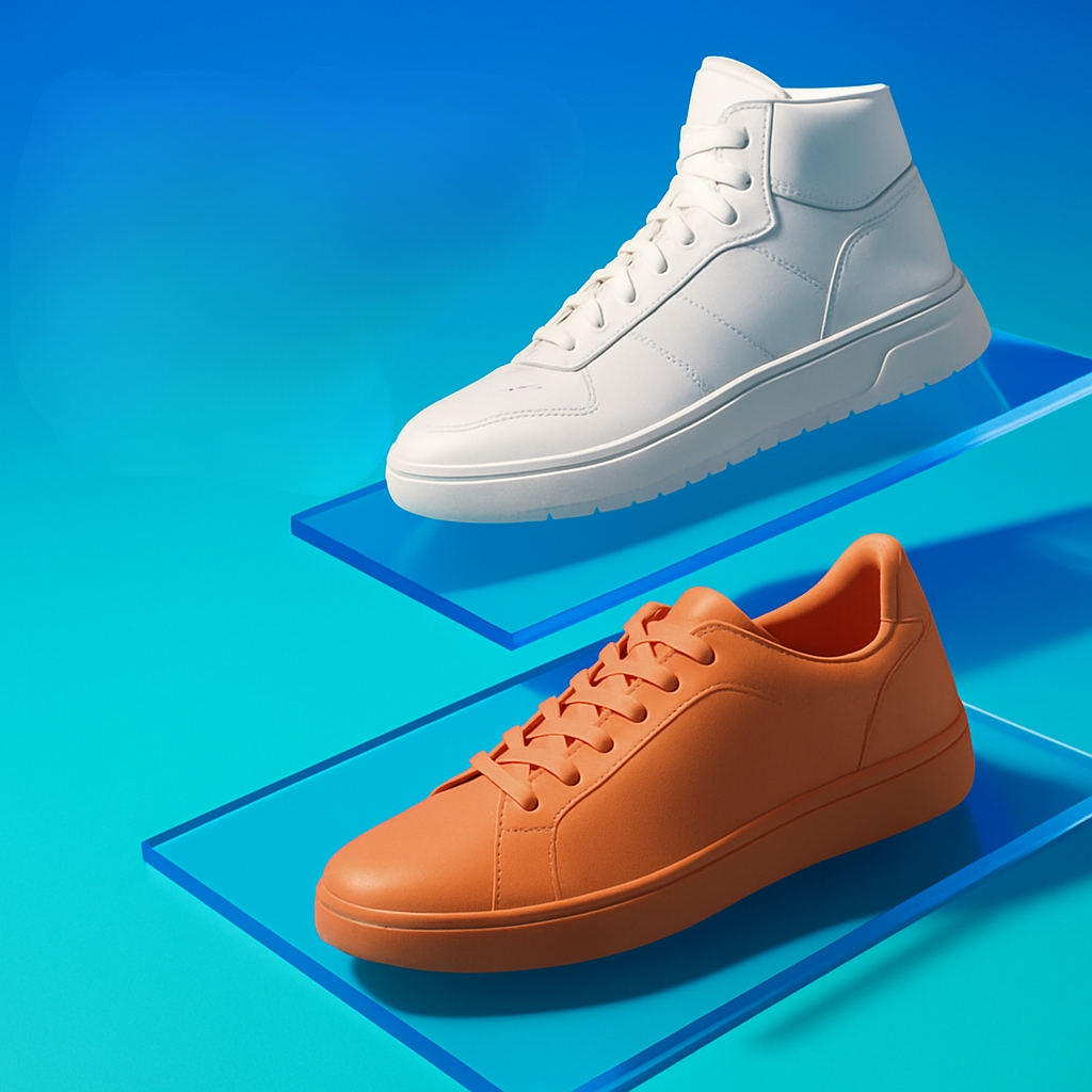 Minimalist Product Photography of Stylish Sneakers for Ads