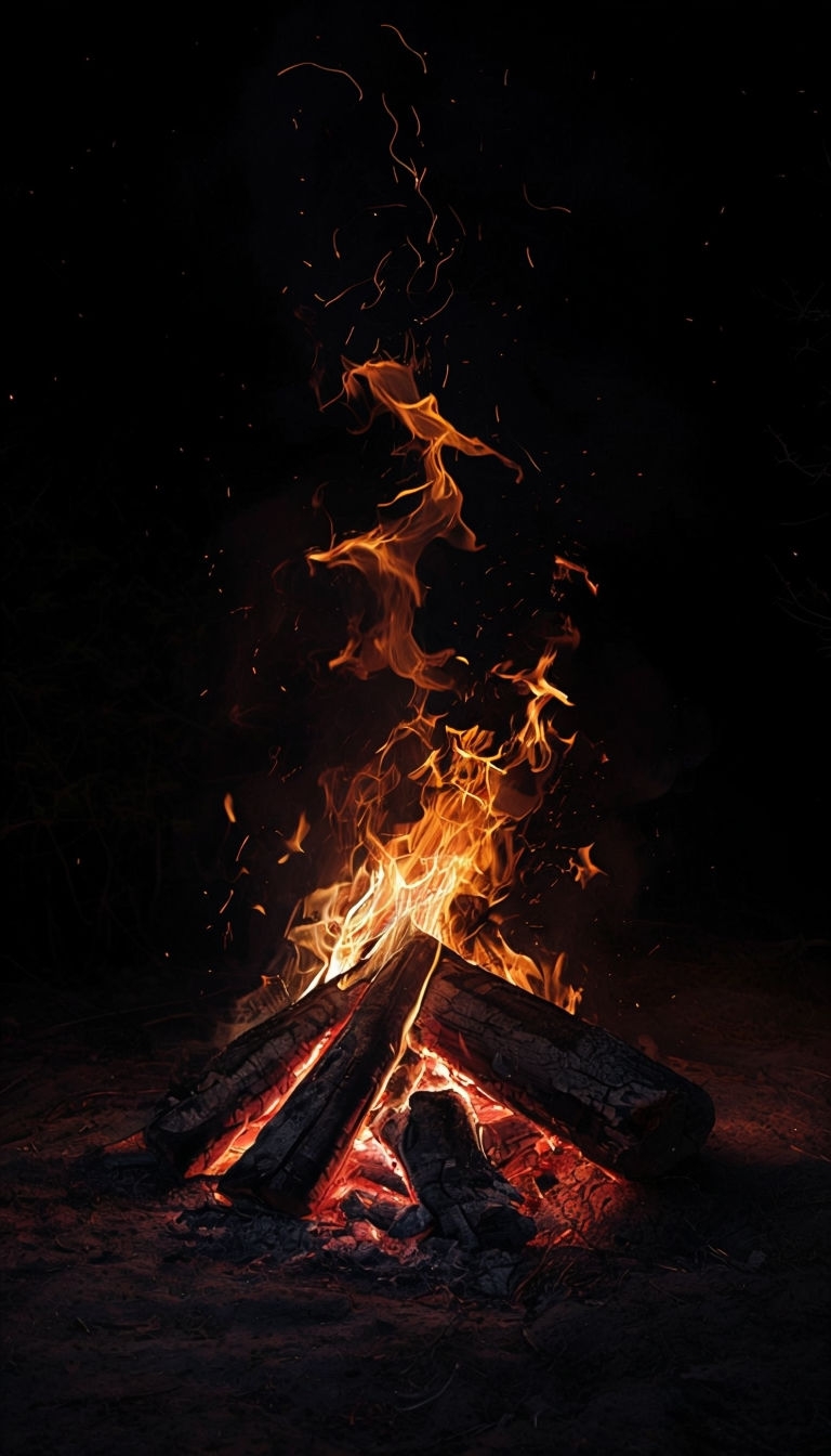 Vibrant Roaring Bonfire Portrait with Glowing Embers Phone Case Cover