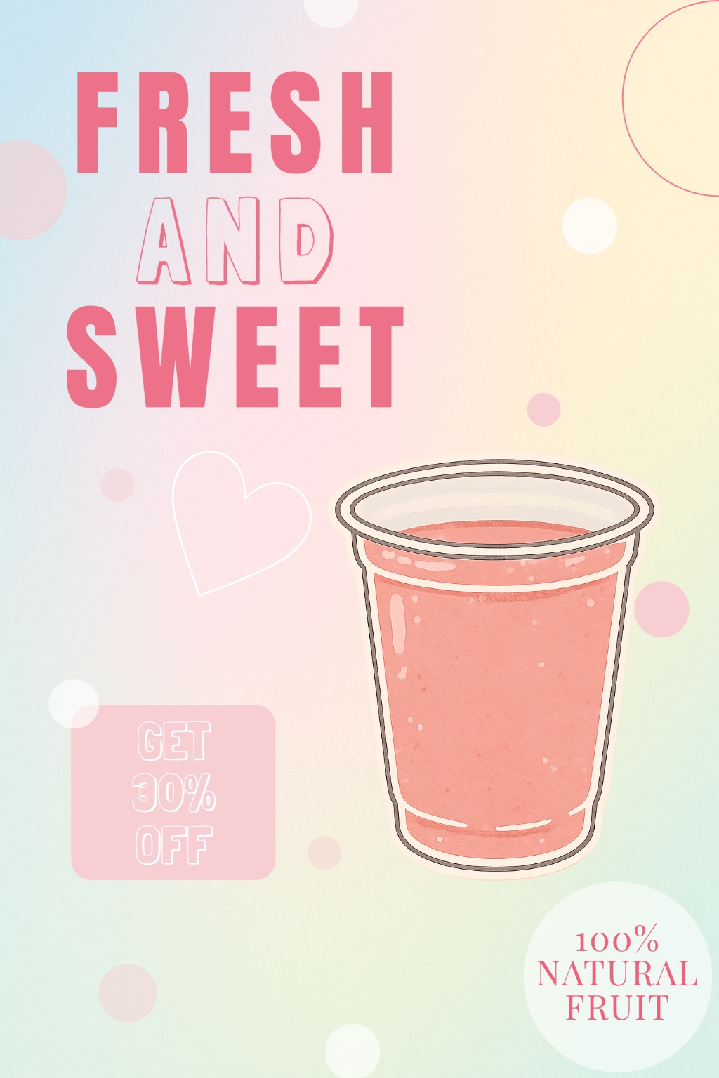 Fresh and Sweet Promotional Poster for 30% Off Natural Fruit Flyer